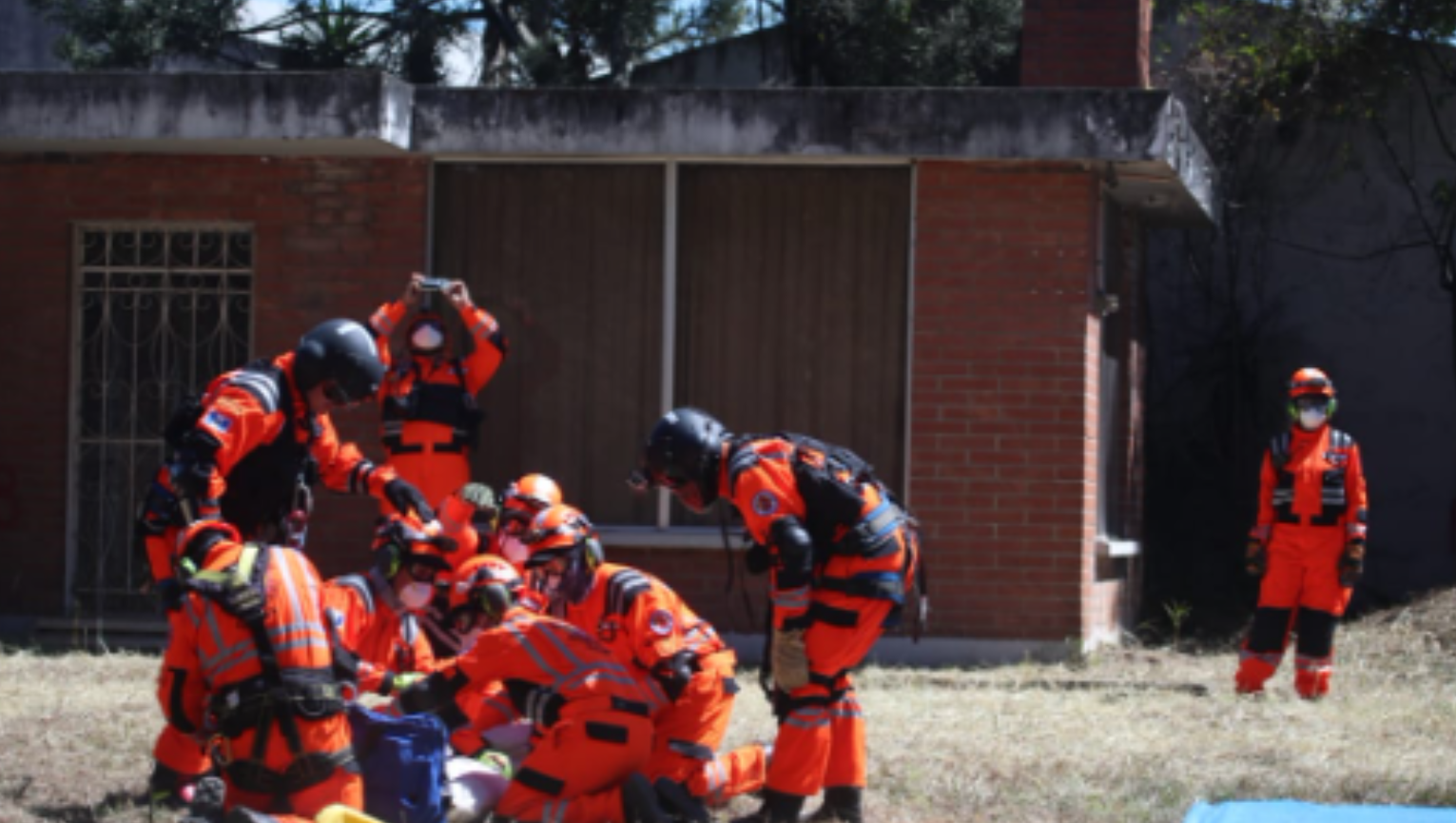 Simulacro de terremoto en la ciudad de Guatemala 