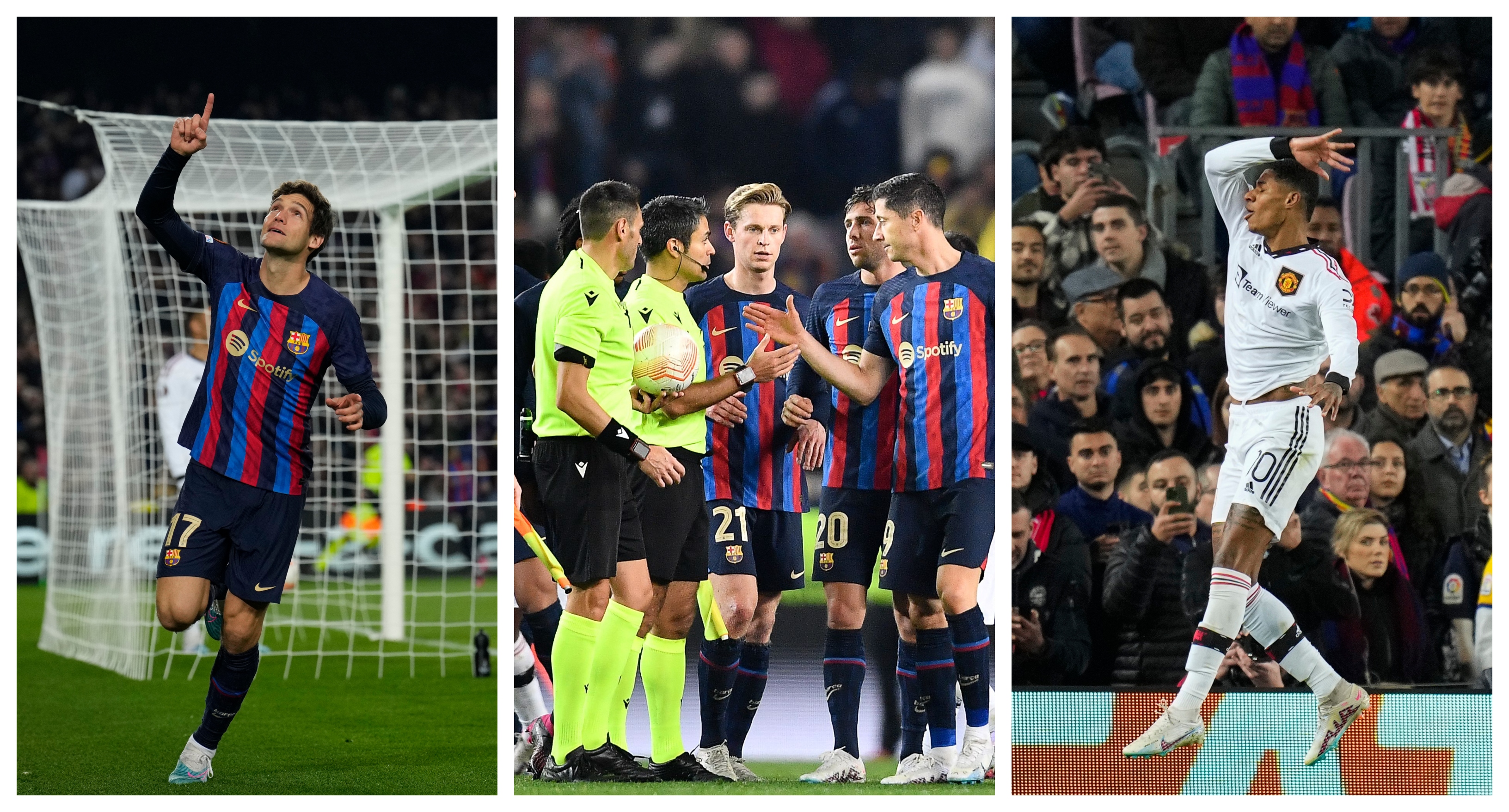 El partido en el Camp Nou tuvo muchos momentos emocionantes. (Foto Prensa Libre: EFE y AFP)