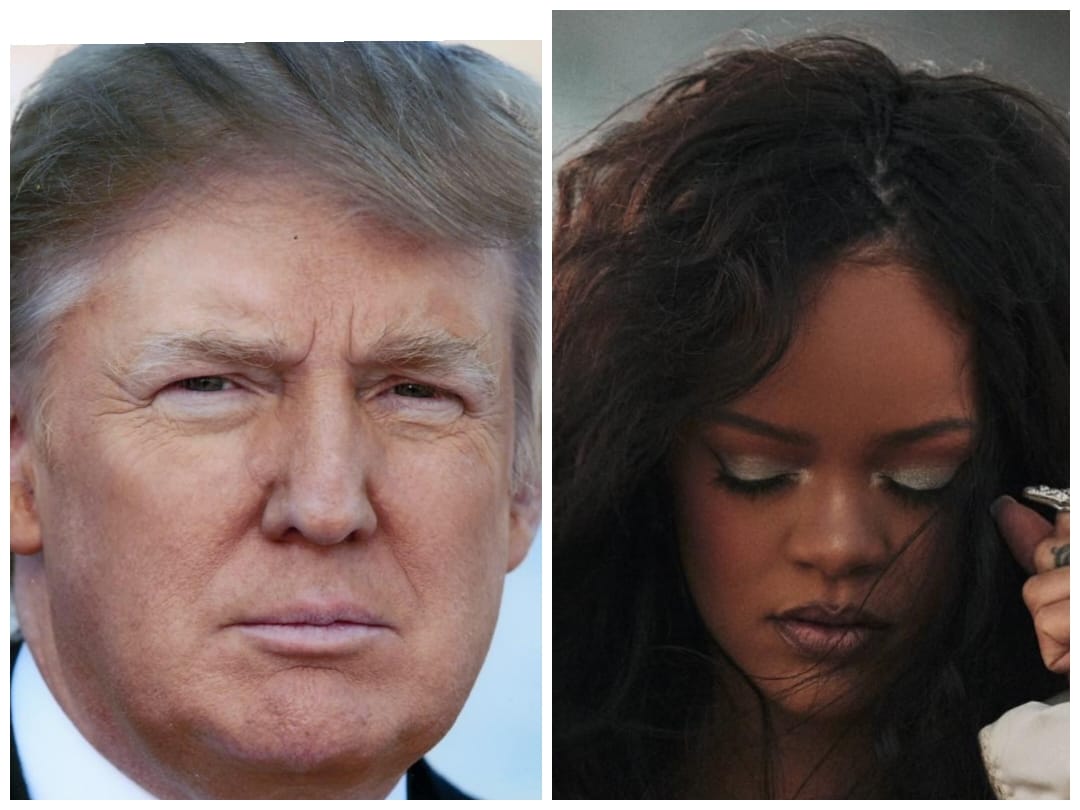 Donald Trump y Rihanna han tenido encuentros polémicos durante algunos años.  Trump ha criticado a la artista antes del Super Bowl.  (Foto Prensa Libre FB oficial Donald Trump y Rihanna)