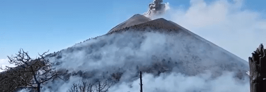 El incendio se extendió tras la erupción del volcán de Fuego. (Foto Guatevisión: Conred)