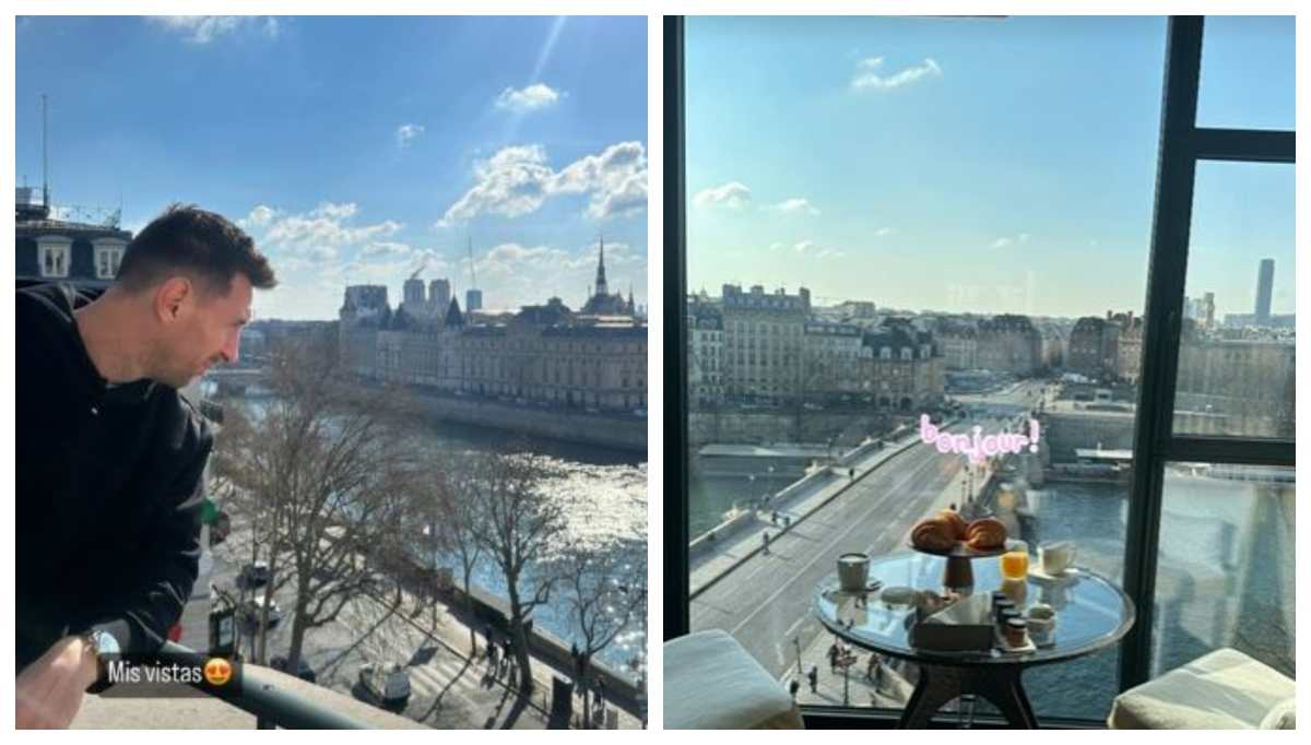 El romántico festejo de Leo Messi y Antonela Roccuzzo: un desayuno especial y una vista espectacular en París