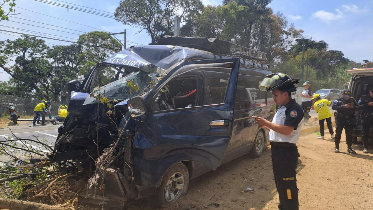 Videos: qué se sebe del accidente de un microbús que derribó árboles y señales de tránsito en la ruta Interamericana