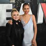 US actresses Hayden Panettiere (L) and Jasmin Savoy Brown arrive for the world premiere of "Scream VI" at AMC Lincoln Square in New York City on March 6, 2023. (Photo by ANGELA WEISS / AFP)