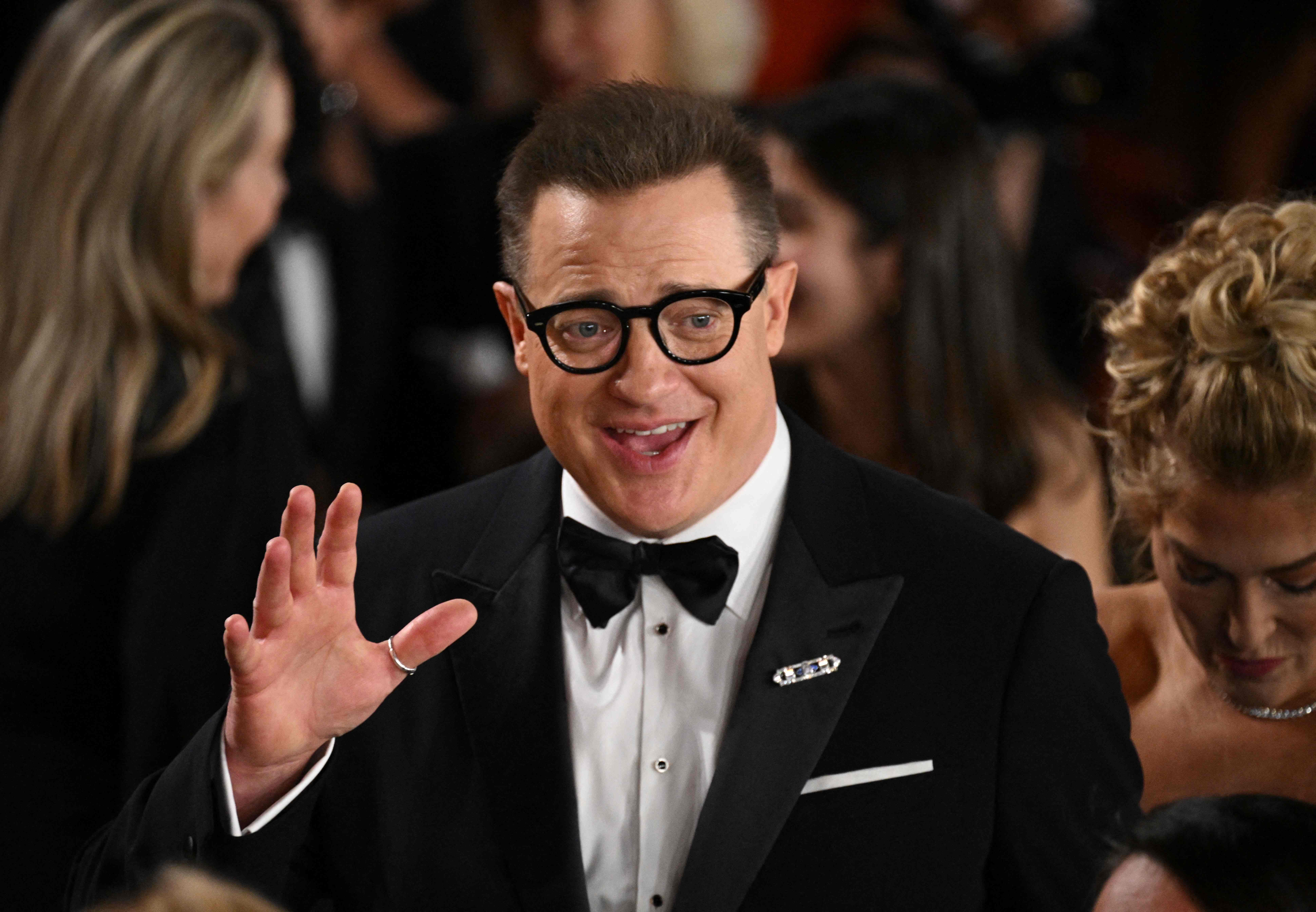 US actor Brendan Fraser attends the 95th Annual Academy Awards at the Dolby Theatre in Hollywood, California on March 12, 2023. (Photo by Robyn BECK / AFP)