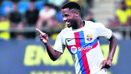 El delantero del FC Barcelona Ansu Fati ha perdido continuidad en el equipo. (Foto Prensa Libre: Hemeroteca PL)