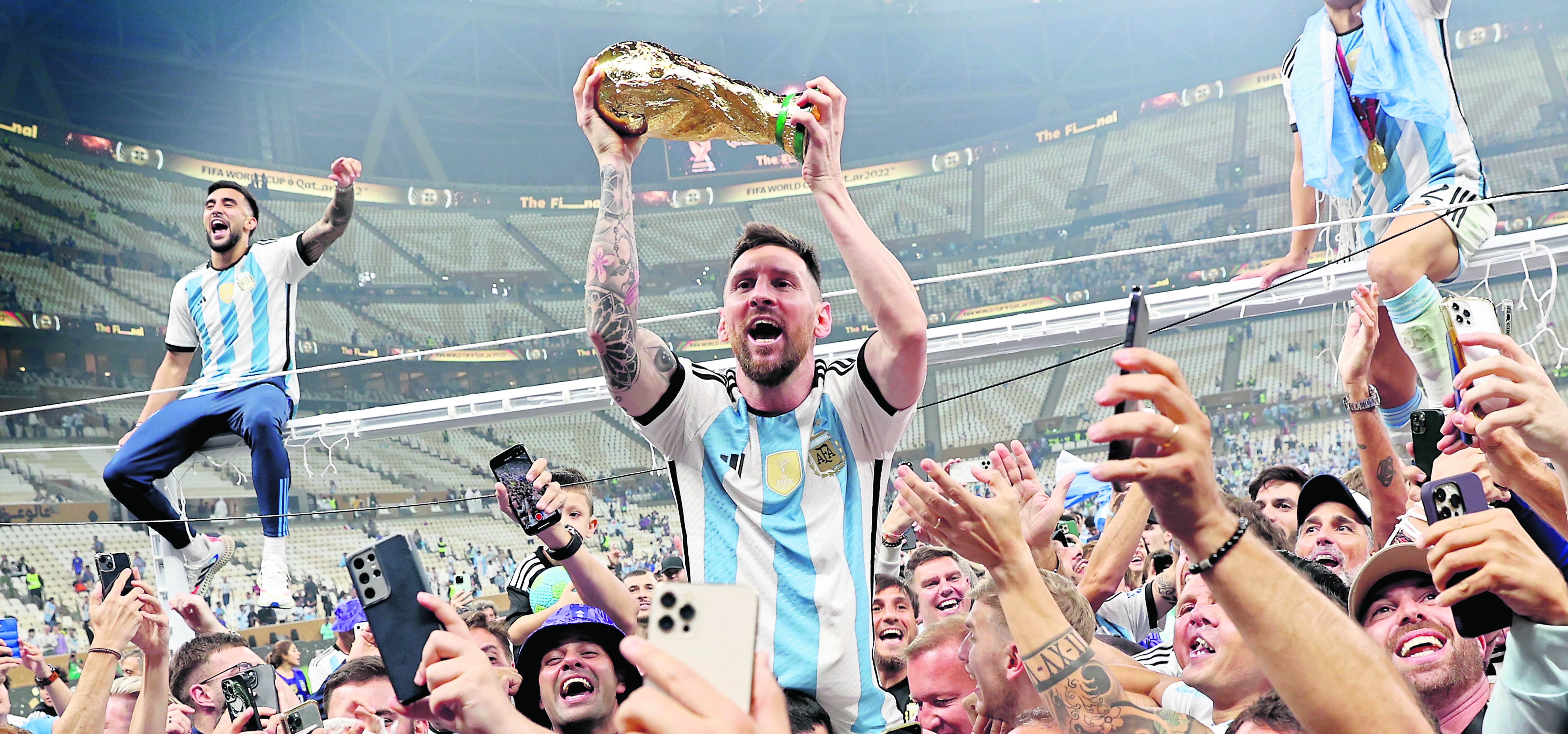 Argentina se presentará por primera vez ante su afición como campeona del mundo. (Foto Prensa Libre: AFP)