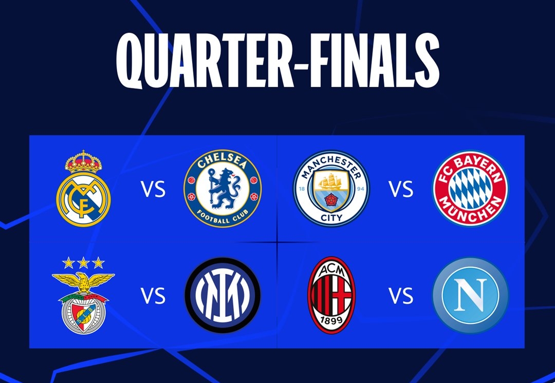 Quedaron definidas las llaves de cuartos de final. (Foto Prensa Libre: Champions League)