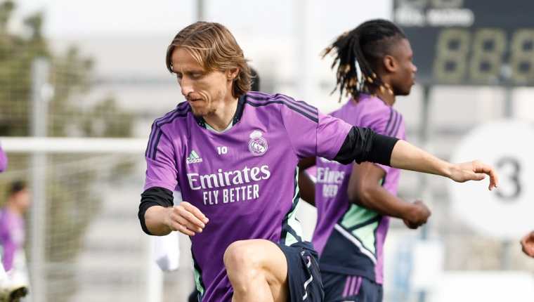 Luka Modric, durante el entrenamiento de hoy del Real Madrid. (Foto Prensa Libre: Real Madrid)