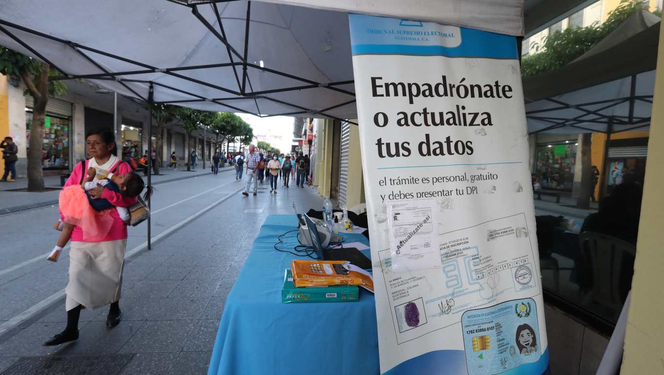 El proceso de empadronamiento está a punto de concluir en Guatemala, donde el próximo 25 de junio se celebrarán las elecciones generales 2023. (Foto Prensa Libre: Juan Diego González)