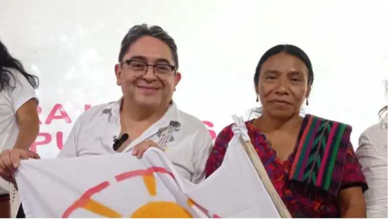 Jordán Rodas Andrade y Thelma Cabrera Pérez fueron proclamados el 28 de diciembre de 2022 como el binomio presidencial del MLP para los comicios generales de 2023, pero no fueron inscritos por el TSE. (Foto Prensa Libre:  cortesía MLP)
