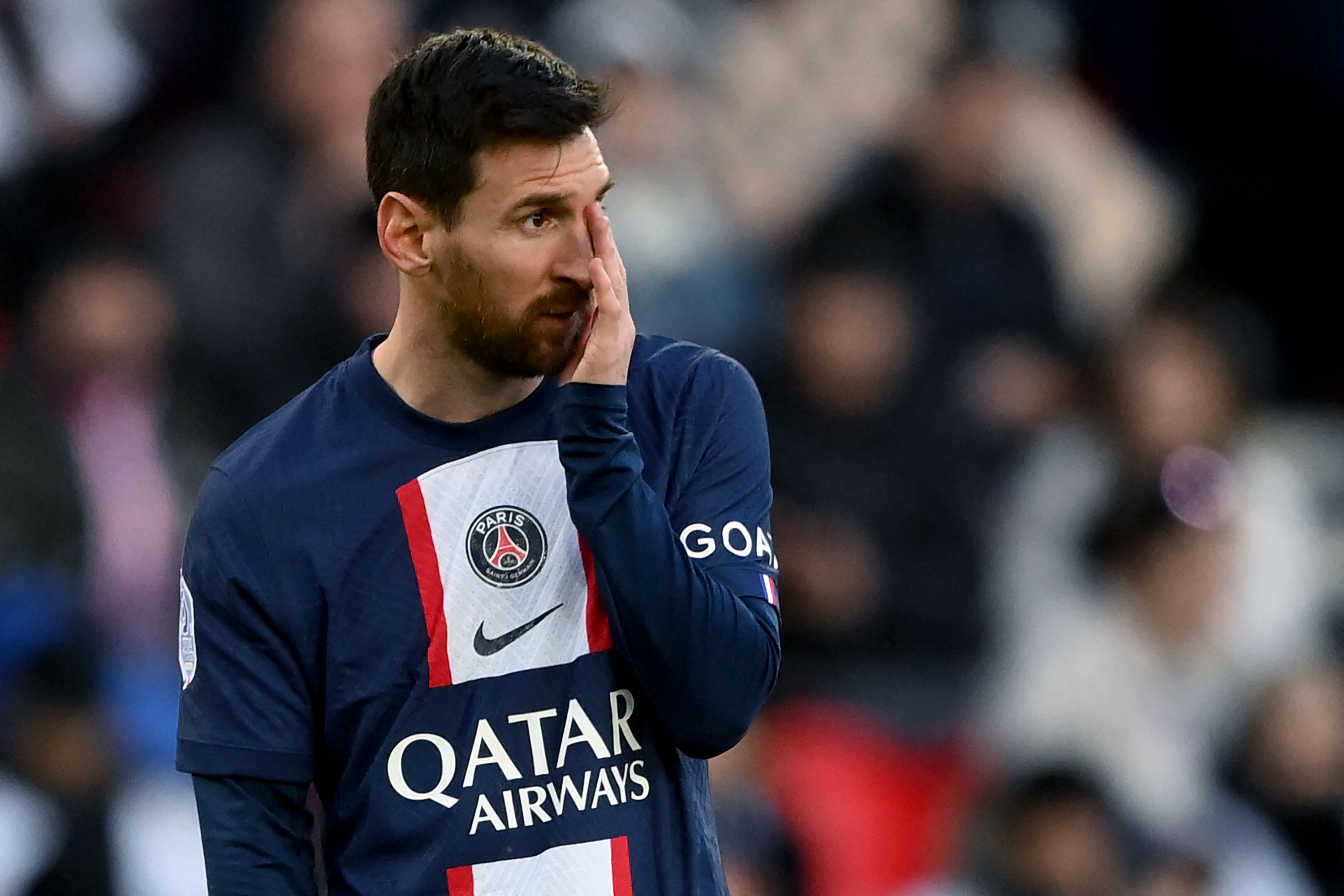 Leo Messi, durante el partido del PSG frente al Rennes. (Foto Prensa Libre: AFP)