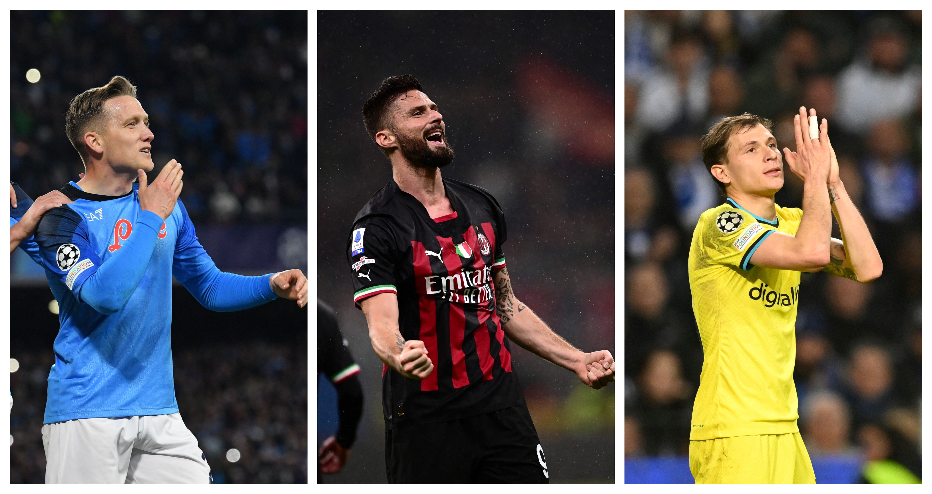 Napoli, AC Milan e Inter de Milan, representan al futbol italiano en los cuartos de final de la Champions League. (Foto Prensa Libre: AFP)