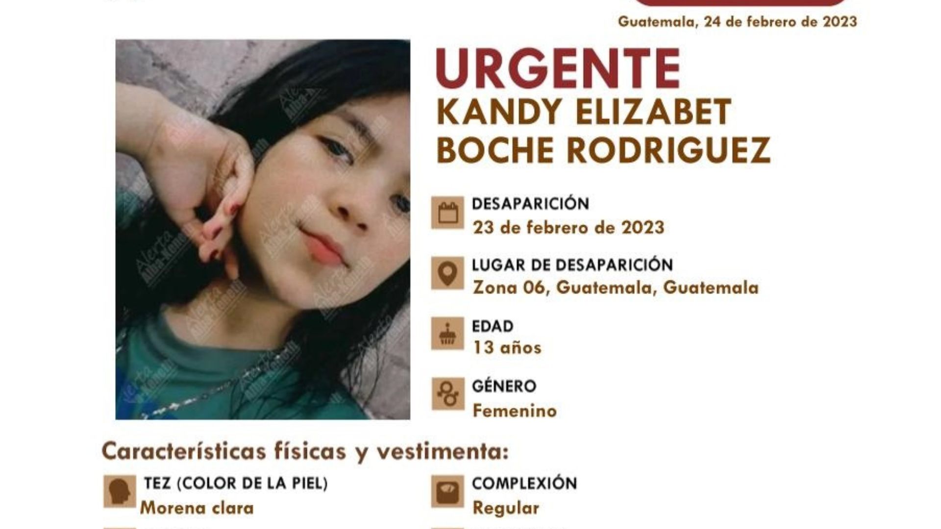 kandy elizabet boche alerta alba keneth guatemala 23 de febrero de 2023