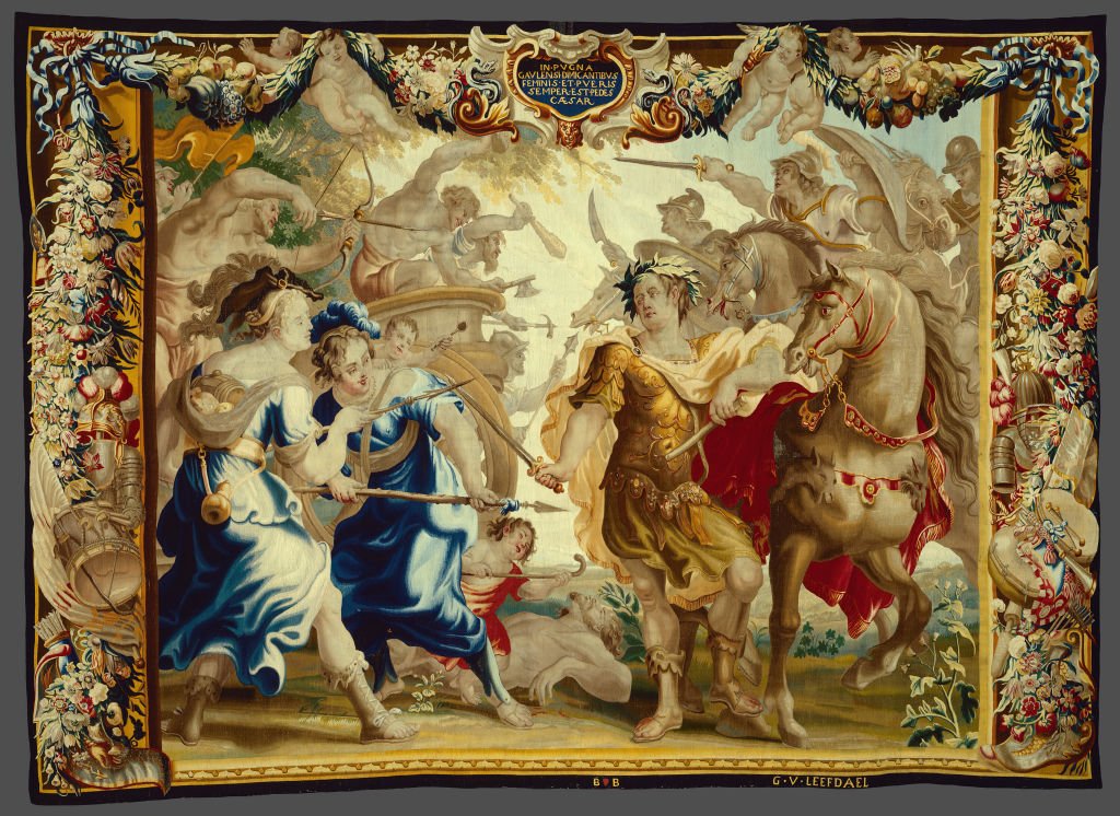 "Haz como Julio César", aconsejan. ("César en las guerras de las Galias", de 'La historia de César y Cleopatra', Flandes, 1680). (GETTY IMAGES)