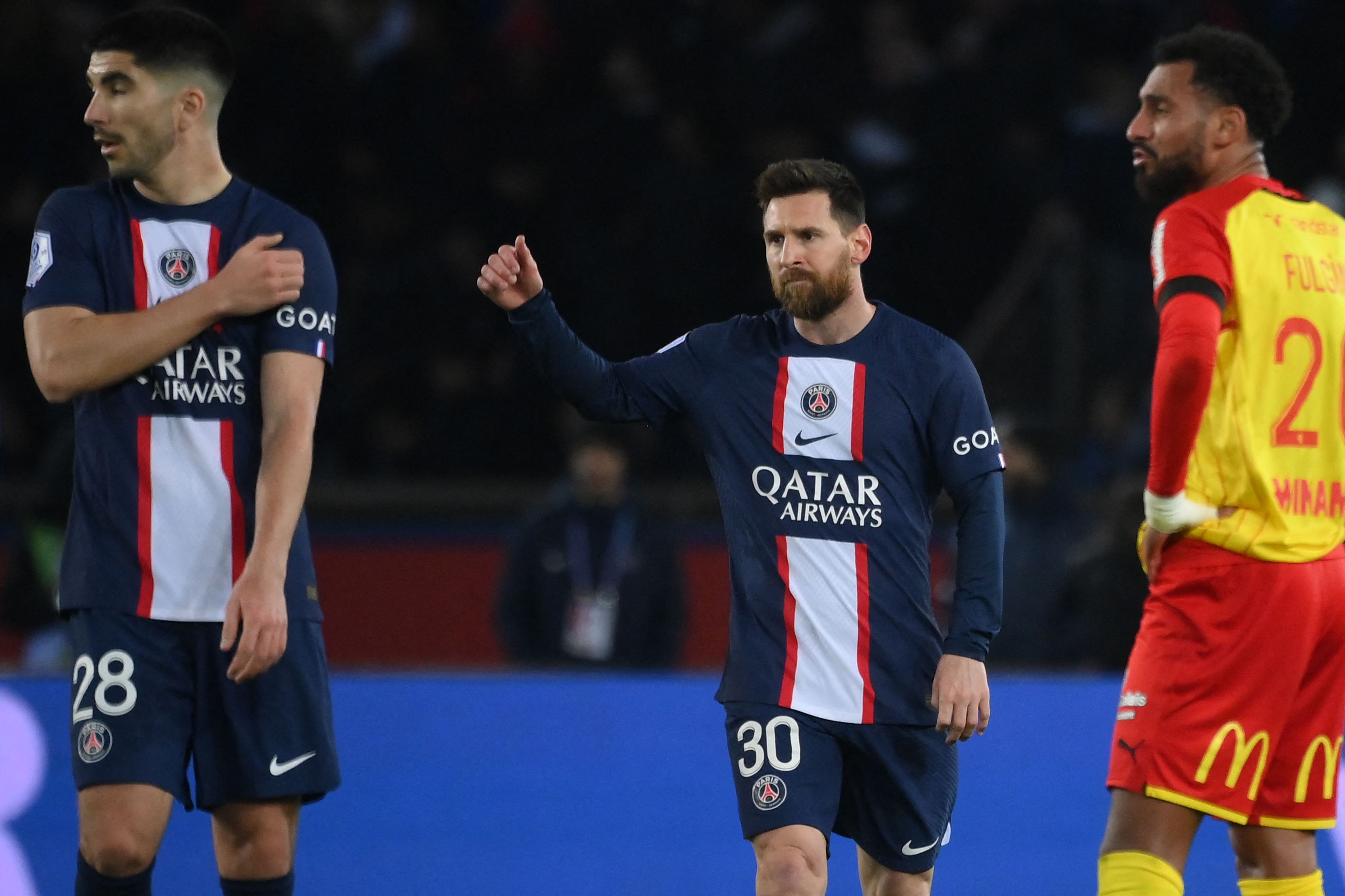 Messi celebra un gol con el Paris
