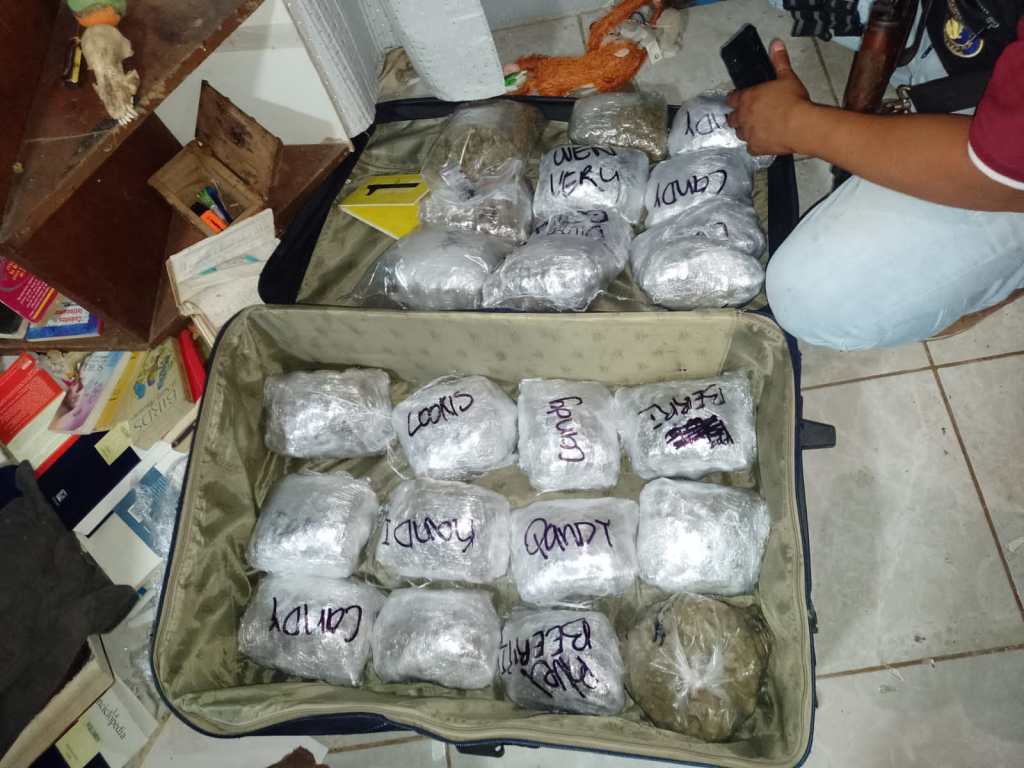 Paquetes de marihuana encontrados en un allanamiento