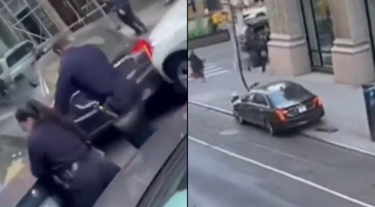 Video: el momento en el que un enfurecido conductor atropella a un policía en Nueva York