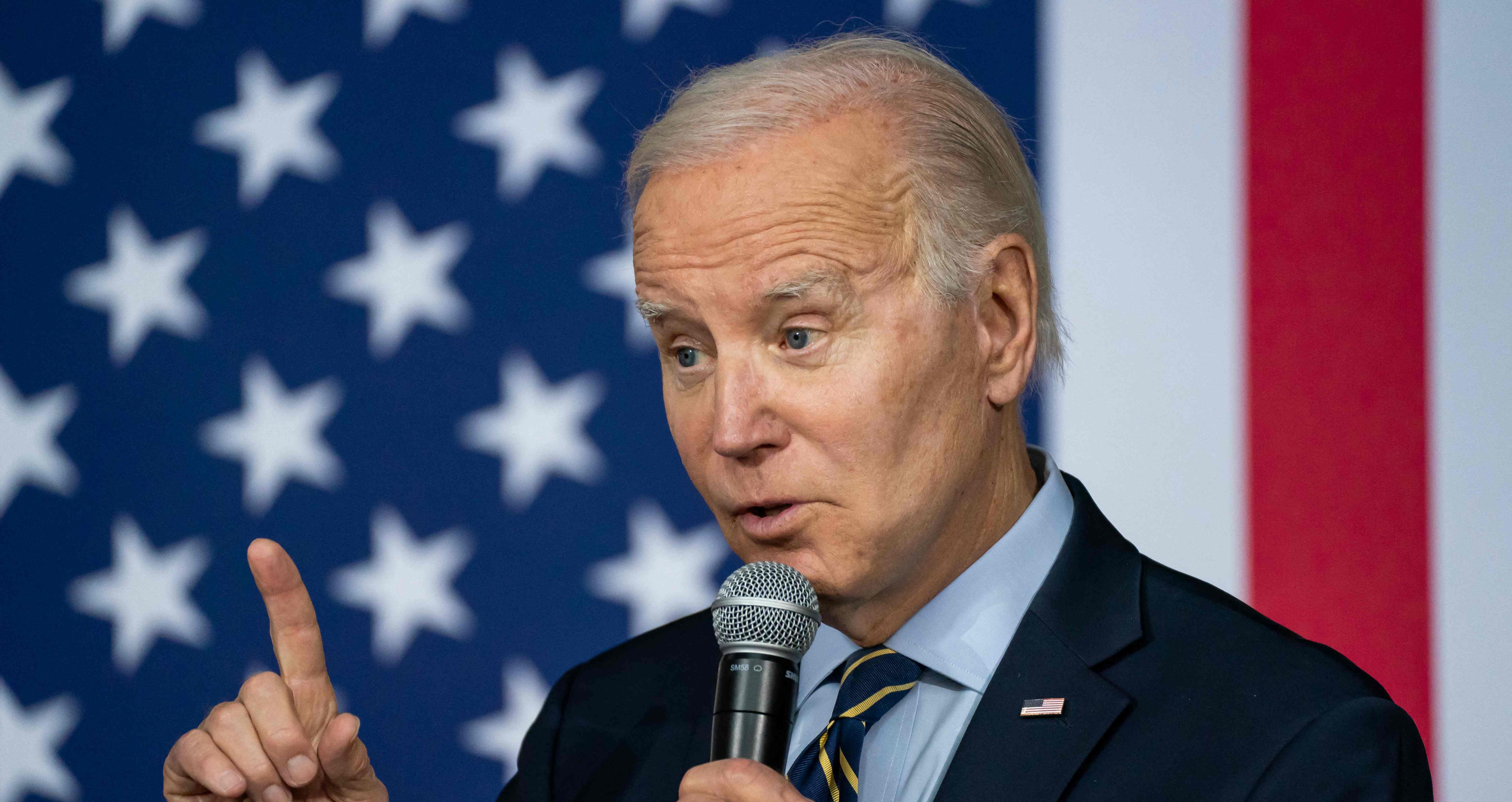Presidente de EE. UU., Joe Biden, en Maryland. (Foto Prensa Libre: Nathan Howard/Getty Images/AFP)
