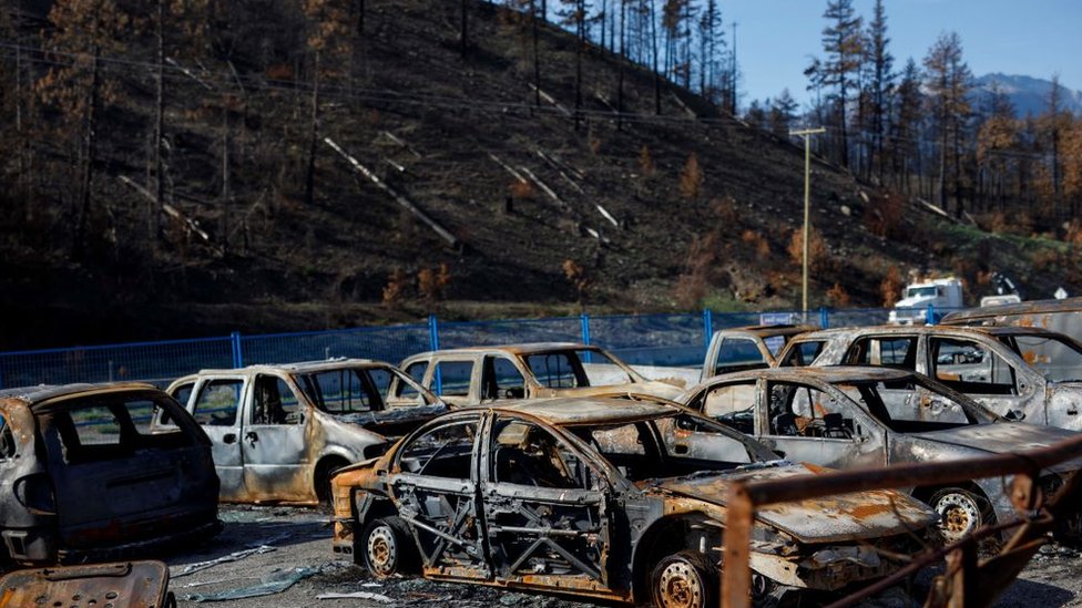 La ola de calor sin precedentes que impactó la población de Lytton, Canadá, en 2021 causó incendios devastadores. Getty Images