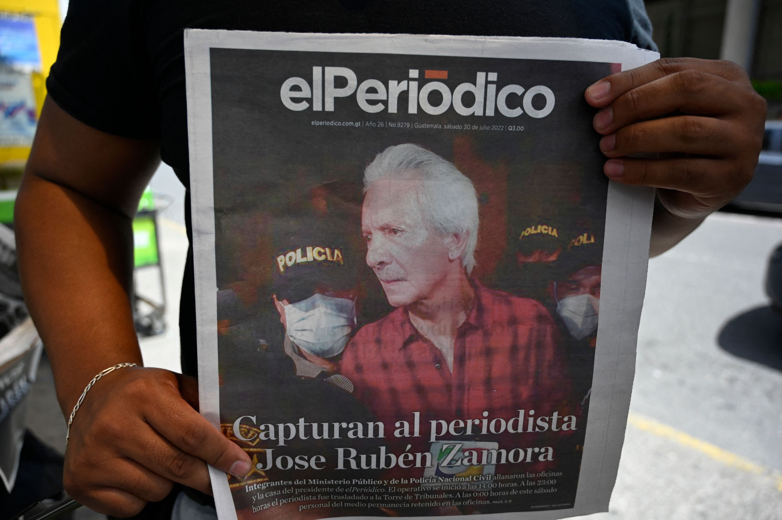 Jose Rubén Zamora, preso por un supuesto caso de lavado de dinero, fundó elPeriódico hace casi 30 años. (Foto Prensa Libre: AFP)