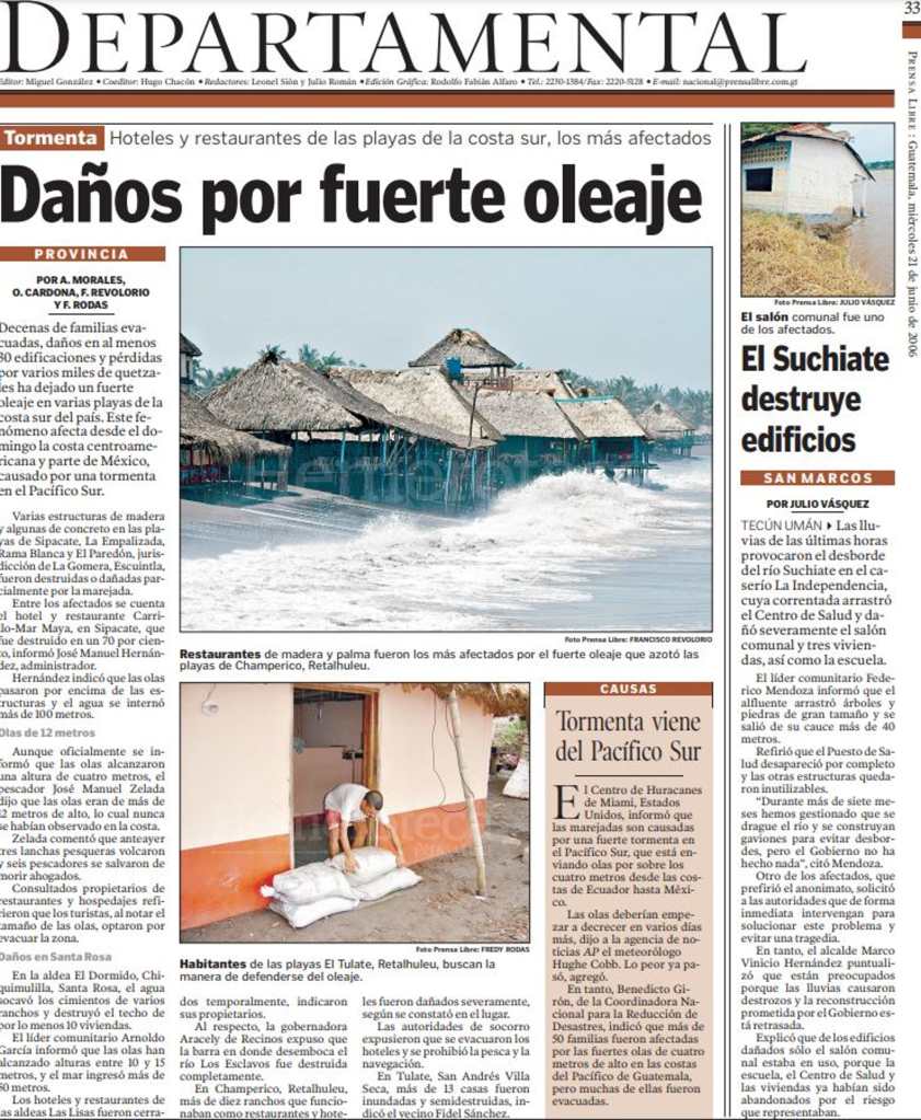 Oleaje en el Pacífico de Guatemala Prensa Libre