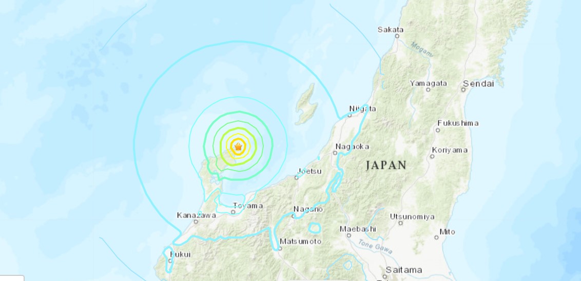 Un fuerte temblor de magnitud 6.2 dejó al menos un muerto y más de 20 heridos en Japón. (Foto Prensa Libre: USGS.gov)