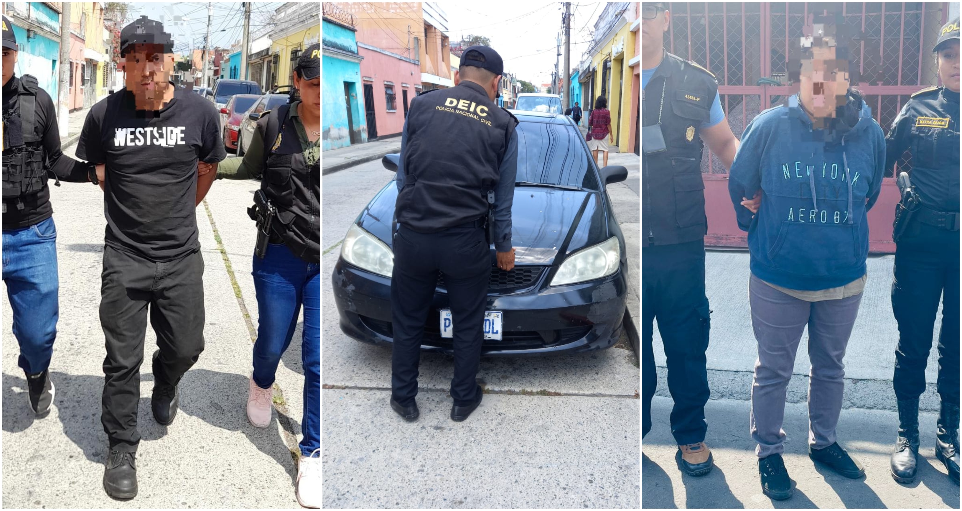 Las fuerzas del orden desarticularon este 25 de mayo a la banda "los Gauchos", que operaba desde 2021 en la capital y robaba en cajeros automáticos, agencias bancarias y otros negocios. (Foto Prensa Libre: PNC).