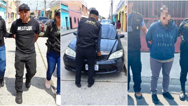 Las fuerzas del orden desarticularon este 25 de mayo a la banda "los Gauchos", que operaba desde 2021 en la capital y robaba en cajeros automáticos, agencias bancarias y otros negocios. (Foto Prensa Libre: PNC).