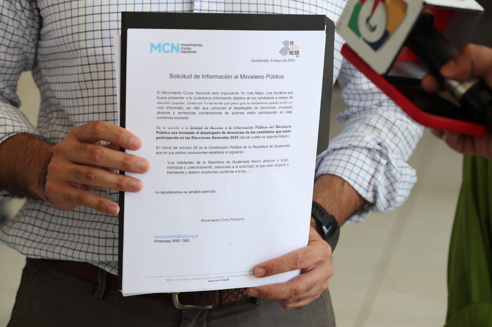 La agrupación MCN presentó ante el MP una solicitud para que se haga público el nombre de participantes en el proceso electoral que enfrenten alguna investigación. (Foto Prensa Libre: Elmer Vargas)