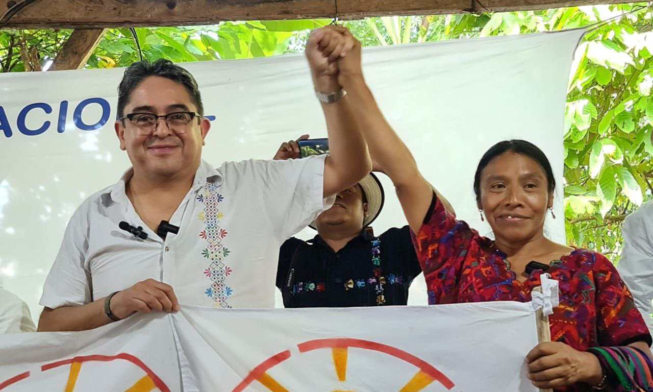 El MLP proclamó a Jordán Rodas y Thelma Cabrera como binomio presidencial para las elecciones generales en Guatemala. (Foto Prensa Libre: Twitter Jordán Rodas)