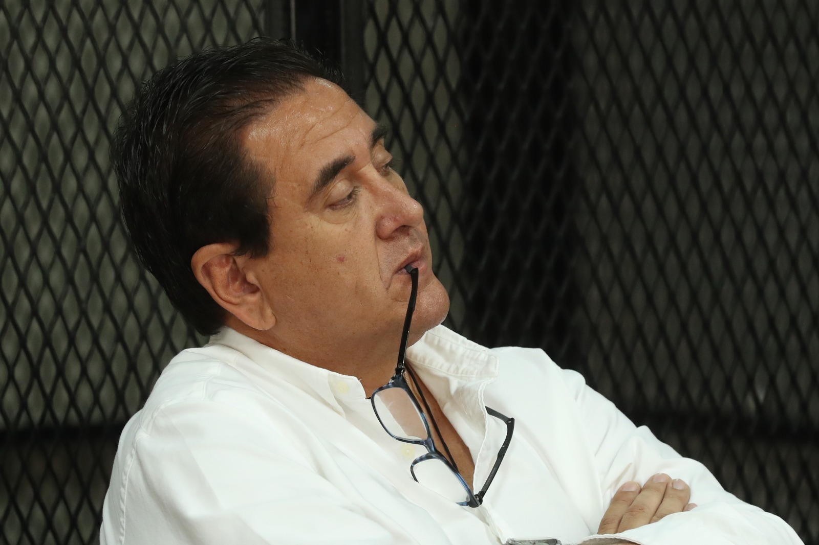 Gustavo Alejos Cambara durante la audiencia en el Tribunal Undécimo de Sentencia Penal. (Foto Prensa Libre: Esbin García)