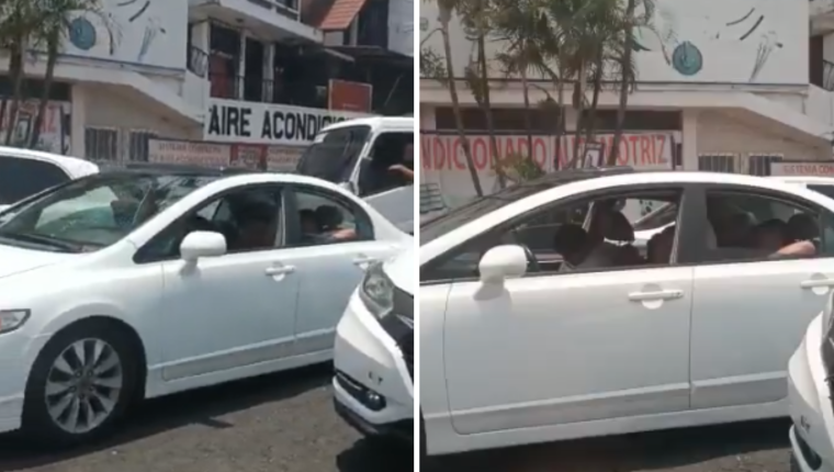Tres personas se quedaron dormidas dentro de su carro en la zona 11. (Foto: Twitter/@misa_patricio) 
