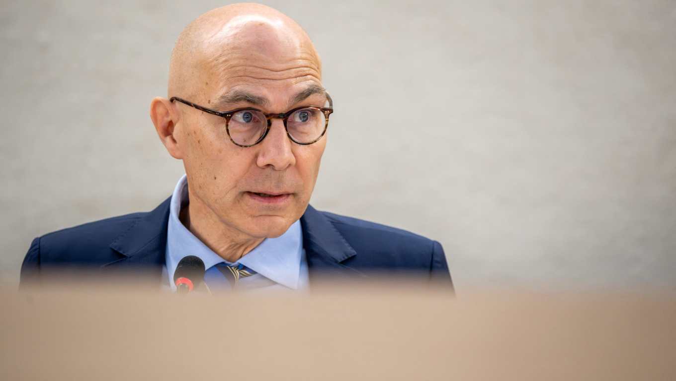 Alto Comisionado de Naciones Unidas para los Derechos Humanos,  Völker Turk,  en una actividad reciente en Suiza. (Foto Prensa Libre: AFP)