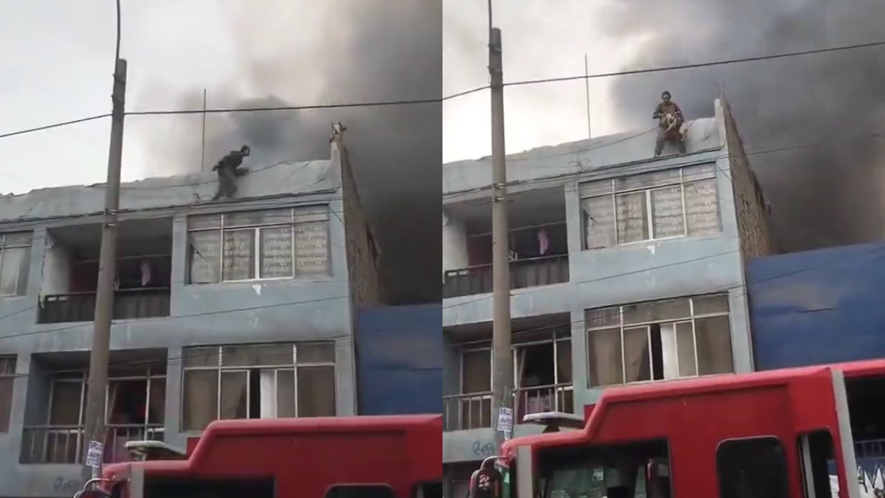 Un hombre arriesga su vida en Perú para salvar 25 perros de un edifico en llamas