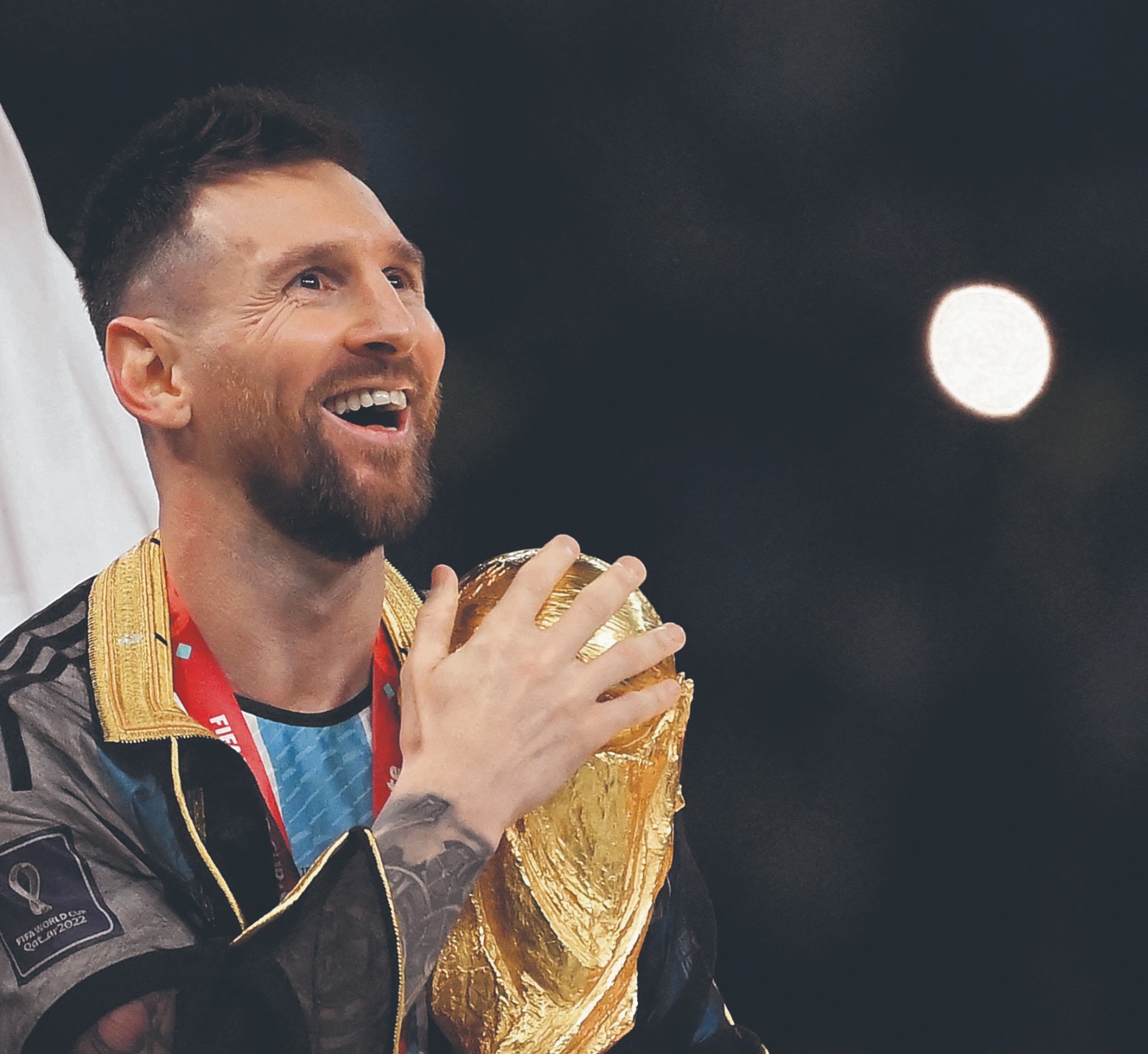 Messi celebra victoria de Argentina en el Mundial de Catar.  (Foto Prensa Libre: AFP)