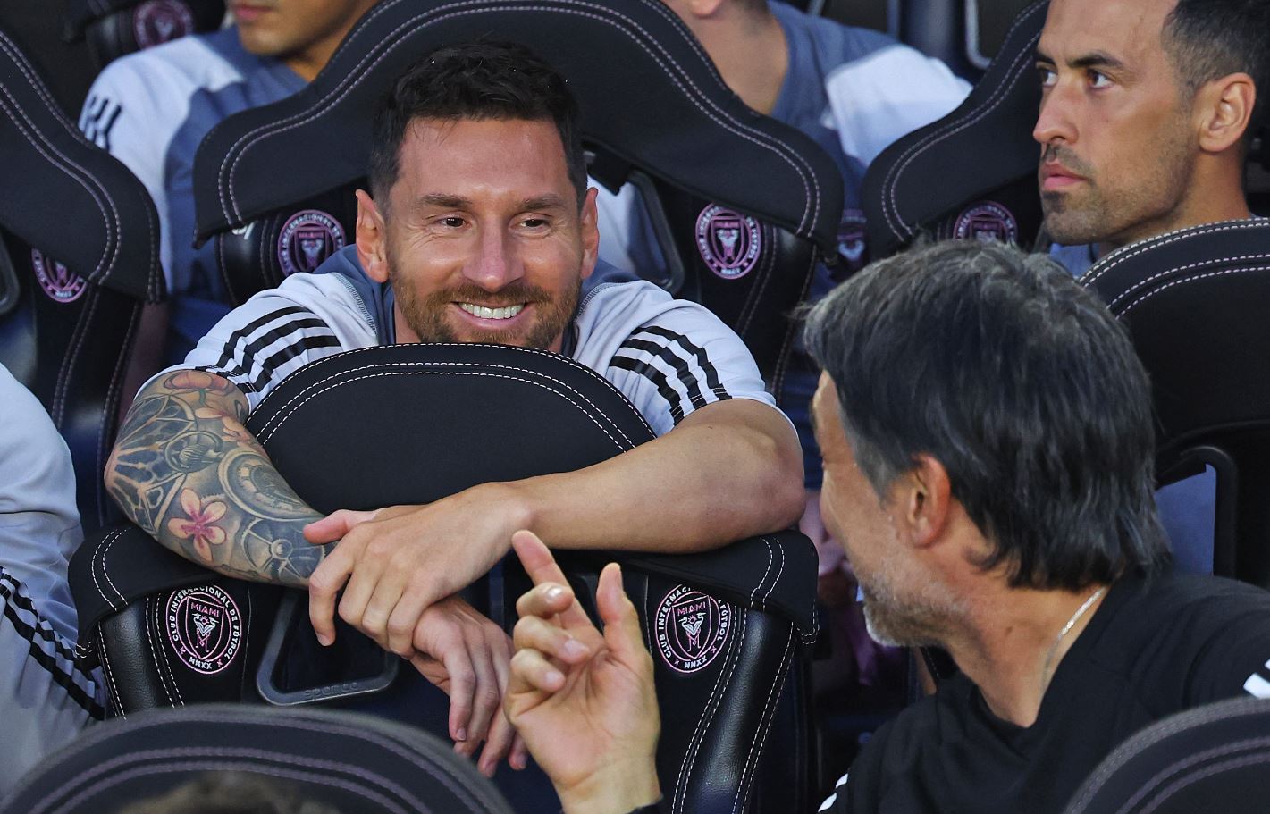 Lionel Messi salió a la banca en el partido de Inter Miami frente al Cruz Azul. (Foto Prensa Libre: AFP).