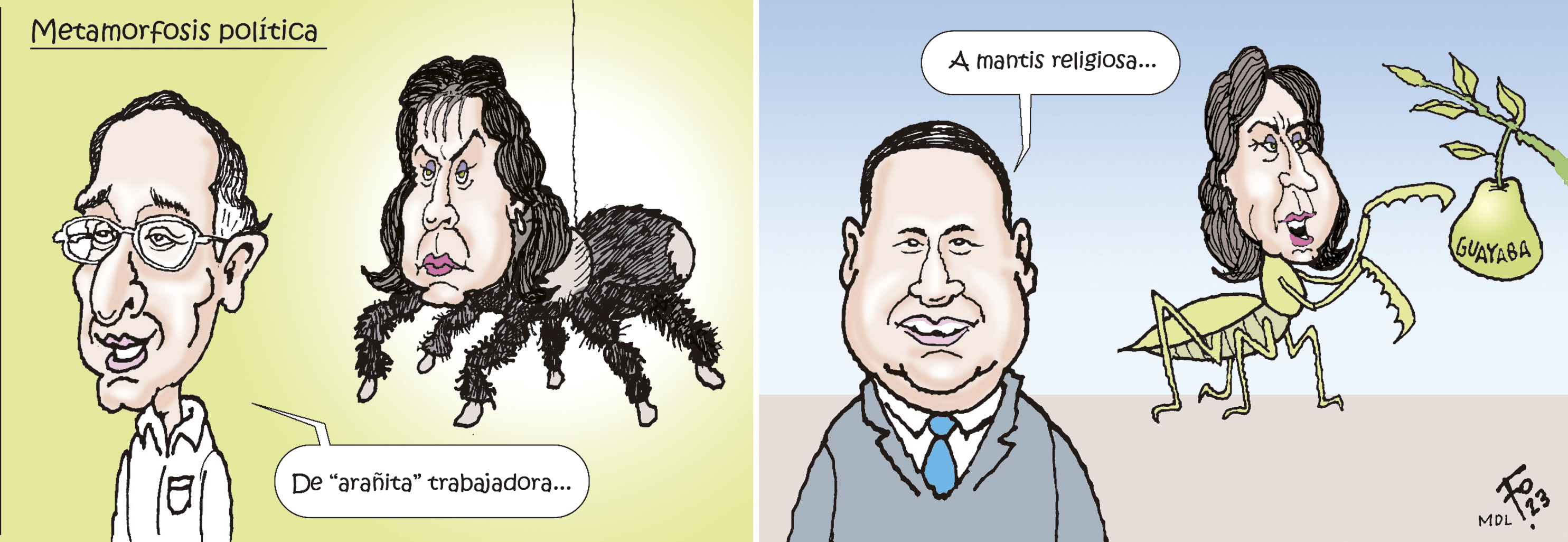 Personajes: Álvaro Colom, Sandra Torres y Romeo Guerra.