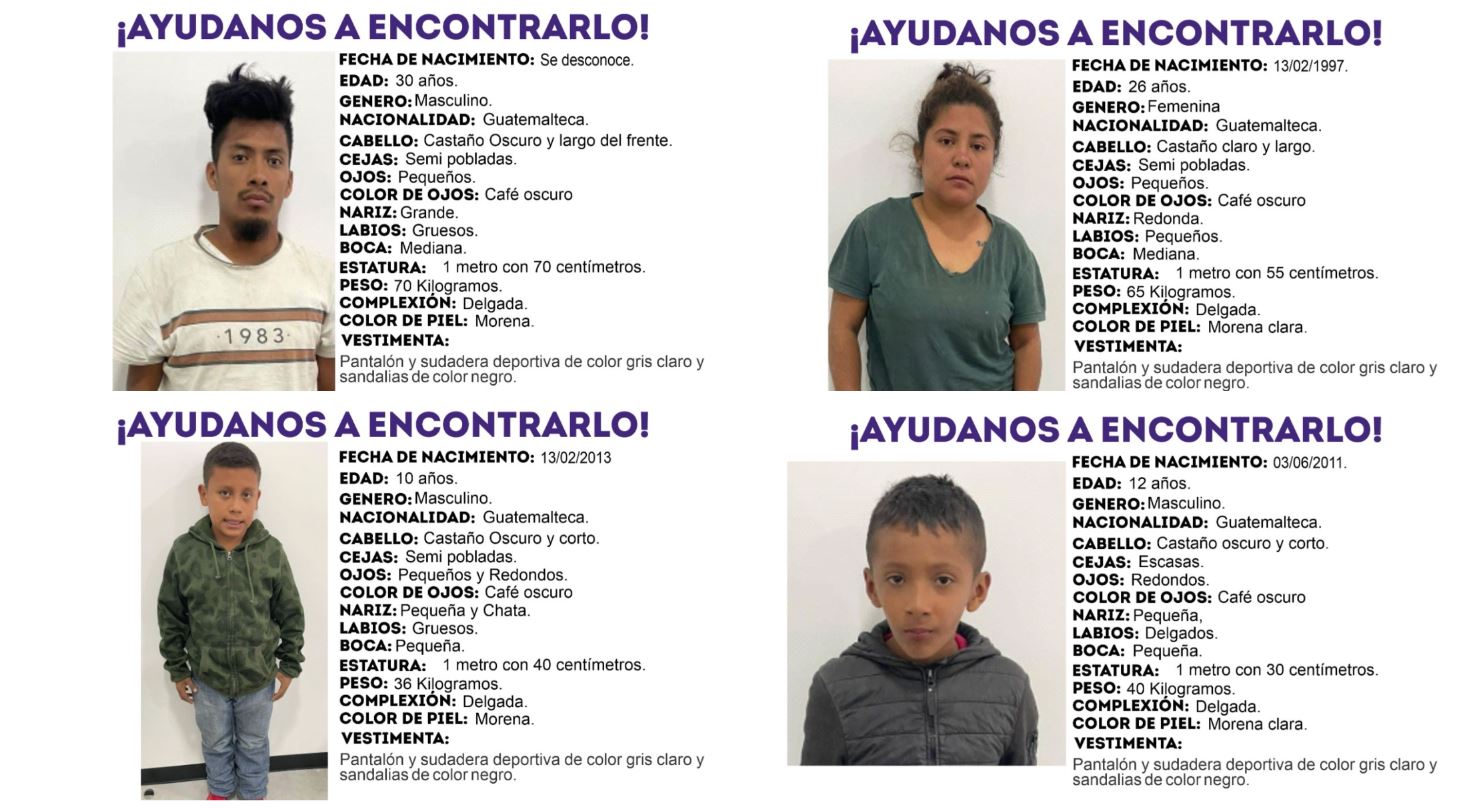 Las autoridades migratorias declararon desaparecidos a cuatro guatemaltecos, entre ellos dos niños. (Foto Prensa Libre: Capturas de pantalla)