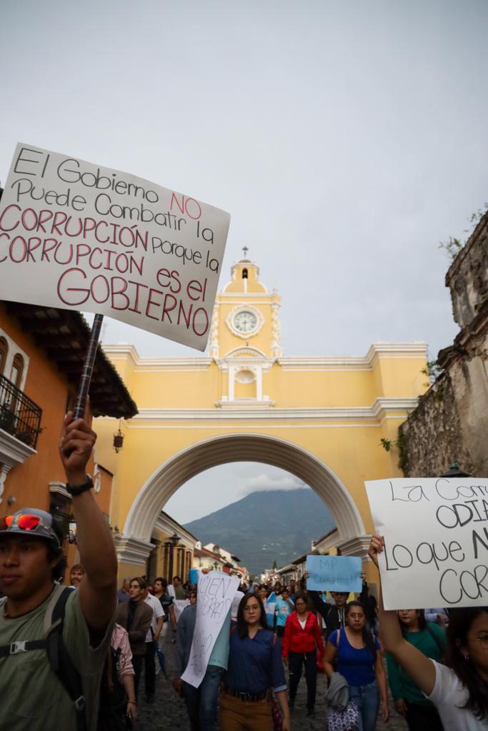 Manifestación en Antigua Guatemala