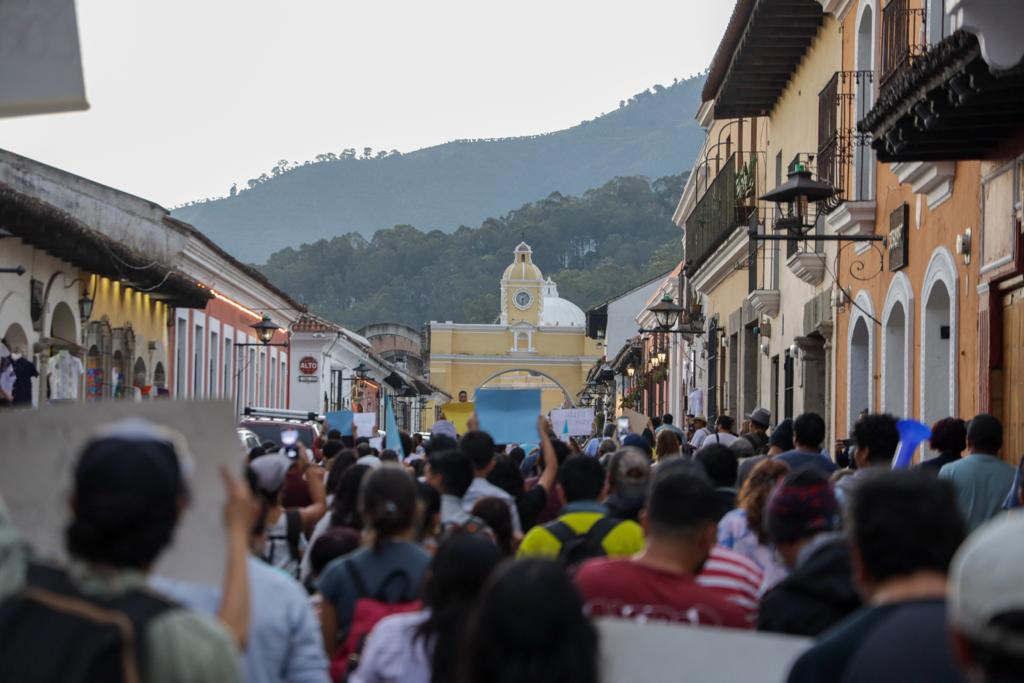 Manifestación en Antigua Guatemala