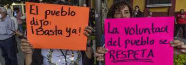 
Las acciones del MP en contra del Movimiento Semilla generaron protestas en varios sectores de la capital. (Foro Prensa Libre: EFE) 
