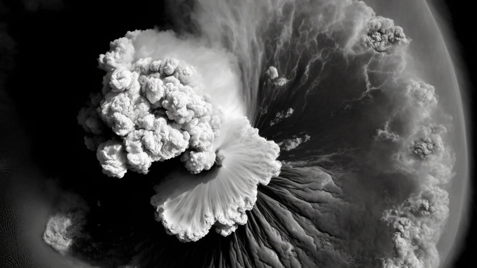Erupción del volcán subterráneo Hunga Tonga-Hunga Ha'apai.