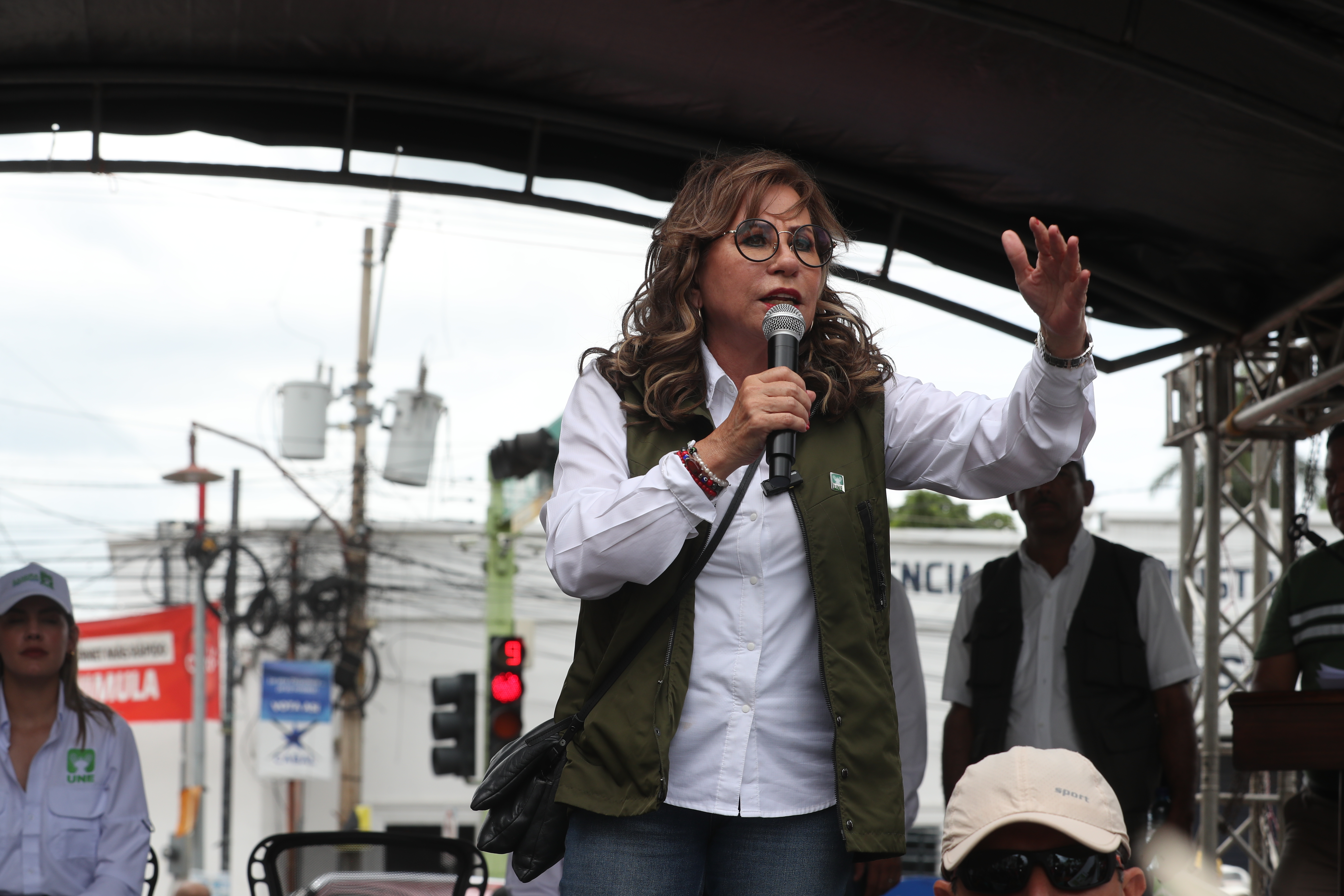 Sandra Torres llegó a Chiquimula como parte de su gira por la presidencia. (Foto Prensa Libre: Érick Ávila)