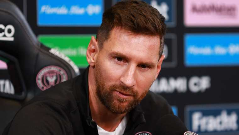 Lionel Messi en conferencia de prensa con el Inter Miami