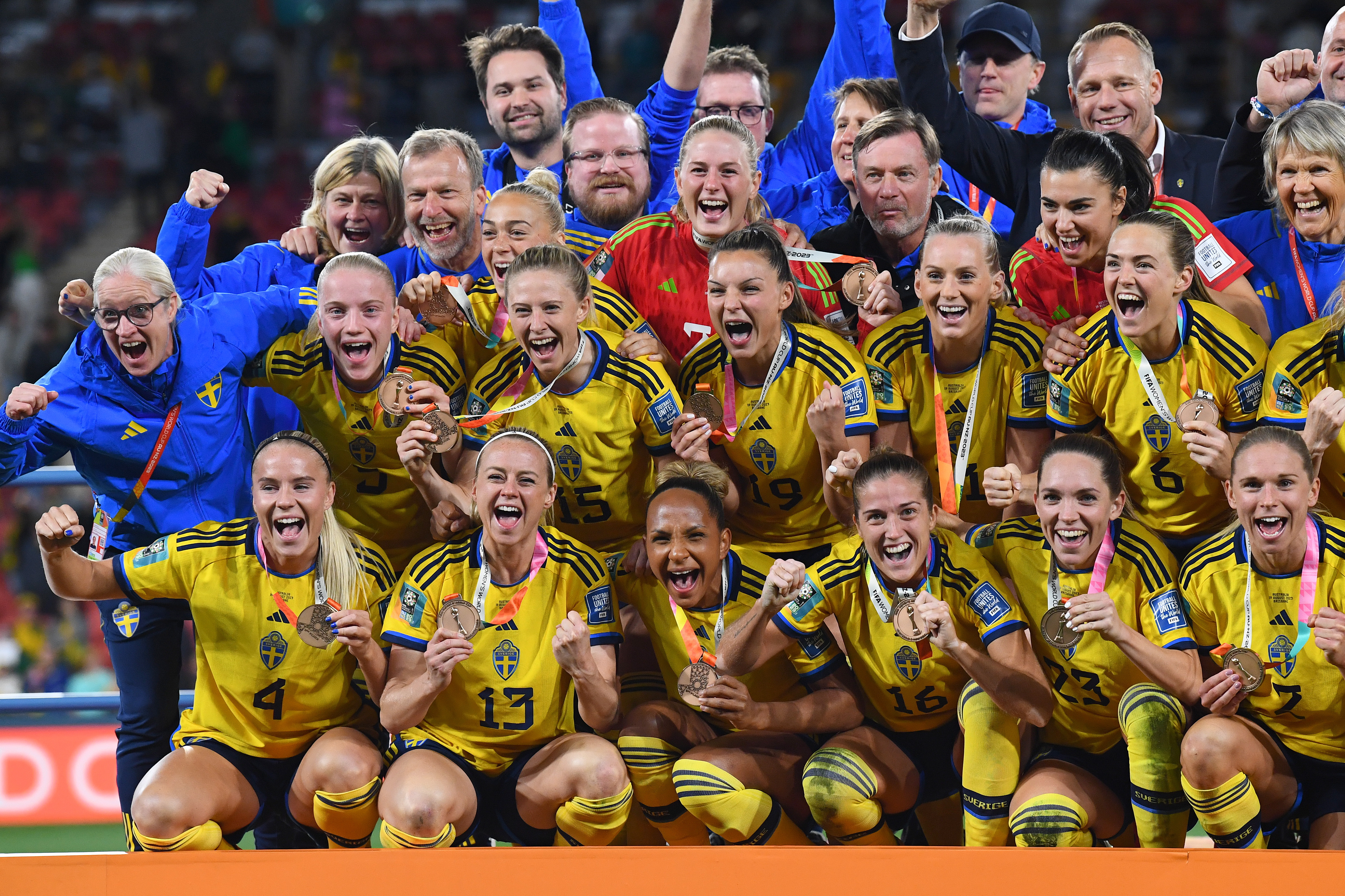 Suecia celebra el tercer puesto.