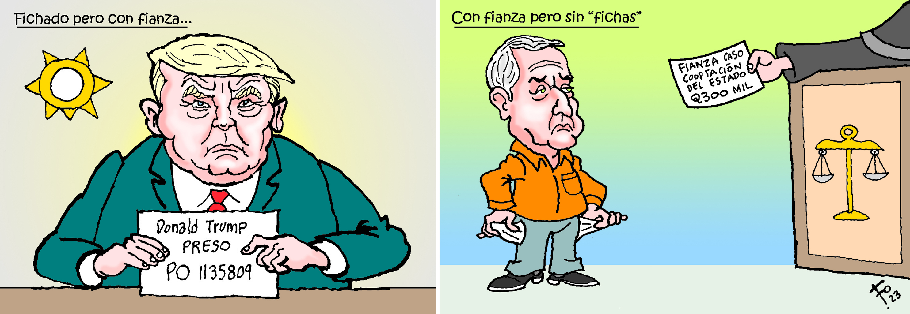 Personajes: Donald Trump y Otto Pérez Molina.