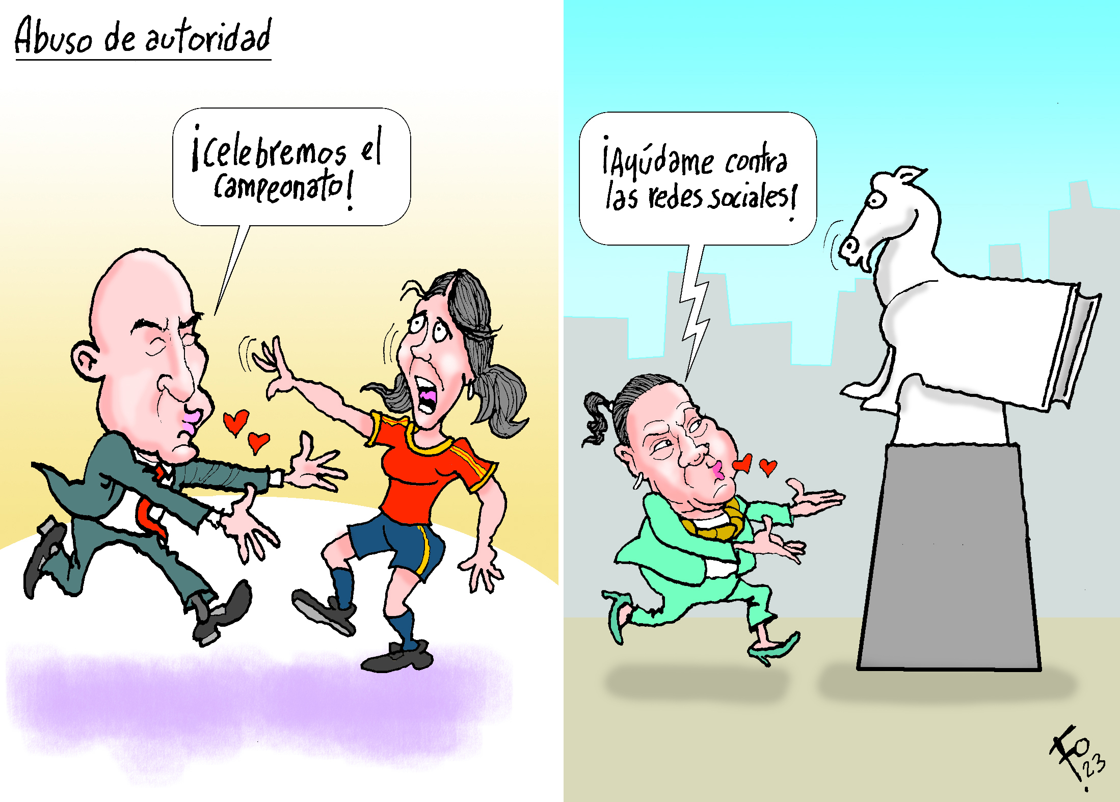 Personajes: Luis Rubiales y Consuelo Porras.