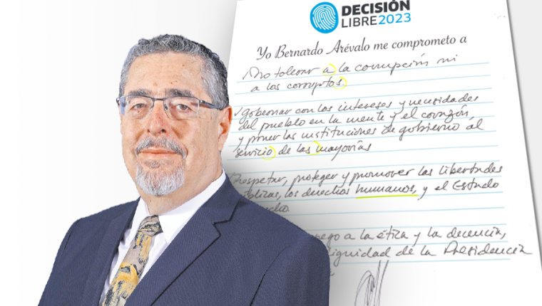 La firma y la letra del presidente electo Bernardo Arévalo fue analizada por un grafólogo y destacó aspectos de su personalidad como: respeto a la familia y el trabajo en equipo. (Foto Prensa Libre: José Galvez).
