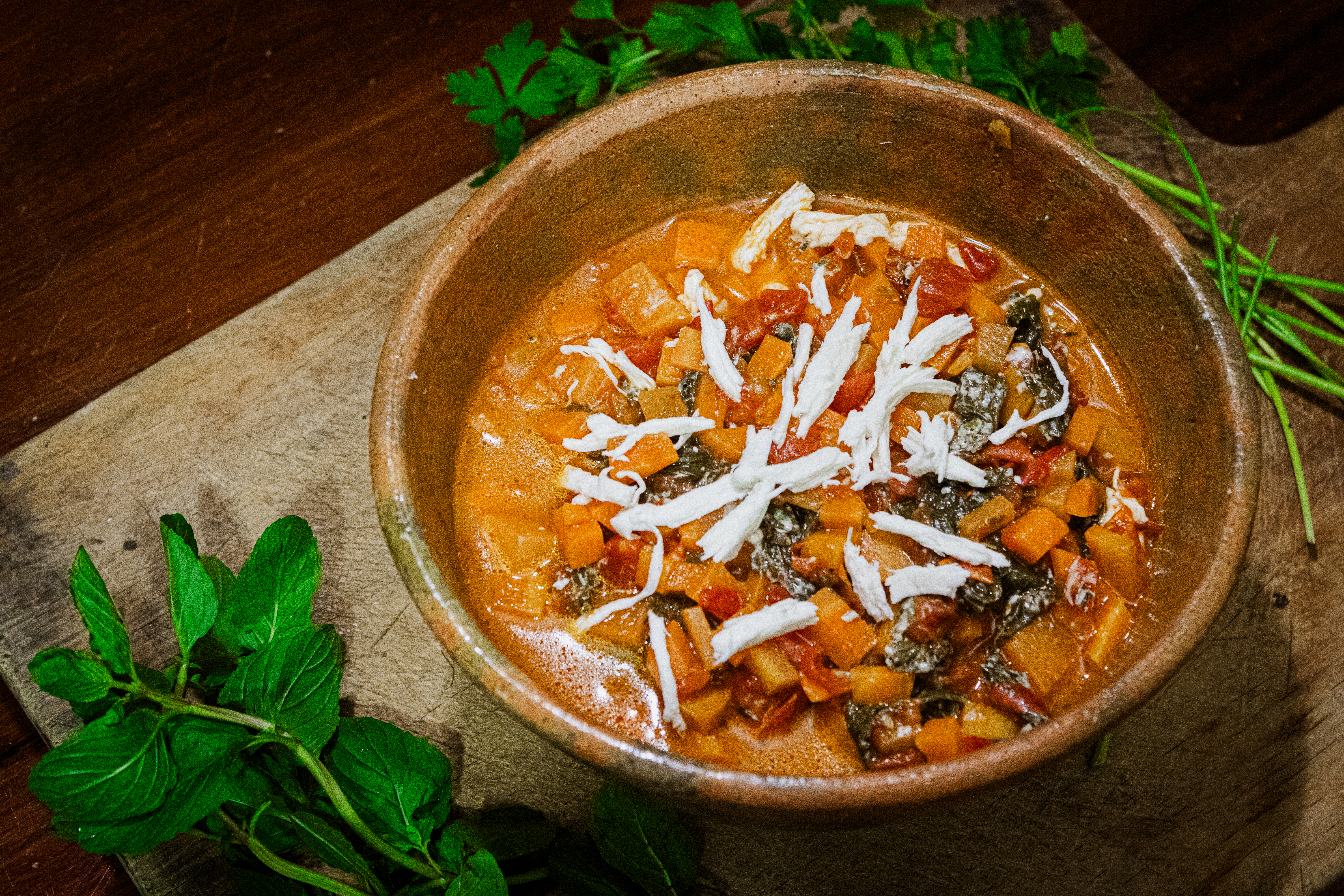 Sopa cataluña, receta del siglo XIX, reproducida por la chef Flor Ortiz. (Foto Prensa Libre, cortesía de Camilo Martínez)