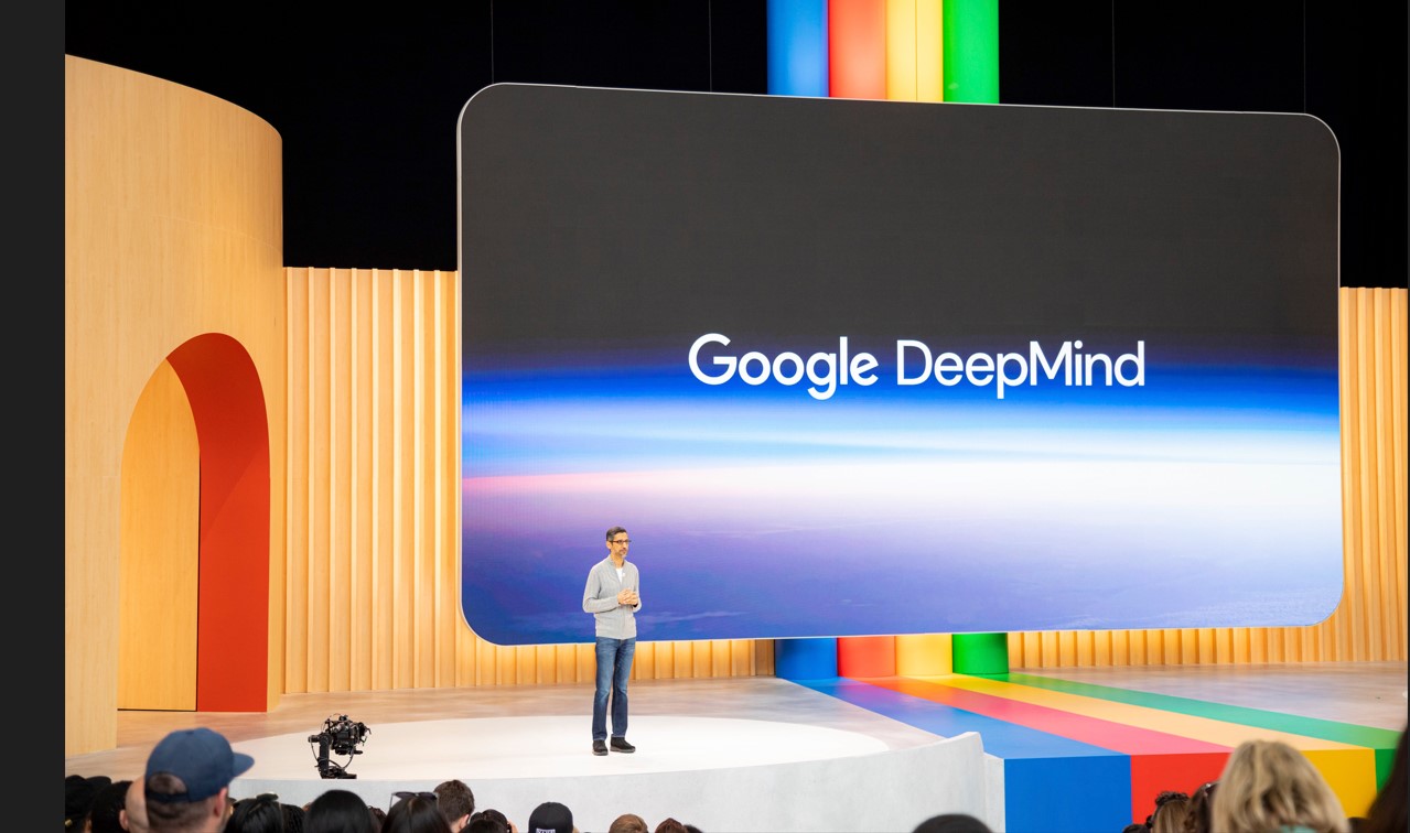 Sundar Pichai, director ejecutivo de Google, habla en Google I/O, la conferencia anual de la empresa, en Mountain View, California, el 10 de mayo de 2023. (Jason Henry/The New York Times)